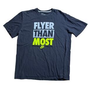 NIKE TEE TSHIRT SHIRT BLACK XL EXTRA LARGE FLYER THAN MODT VINTAGE USED 90s